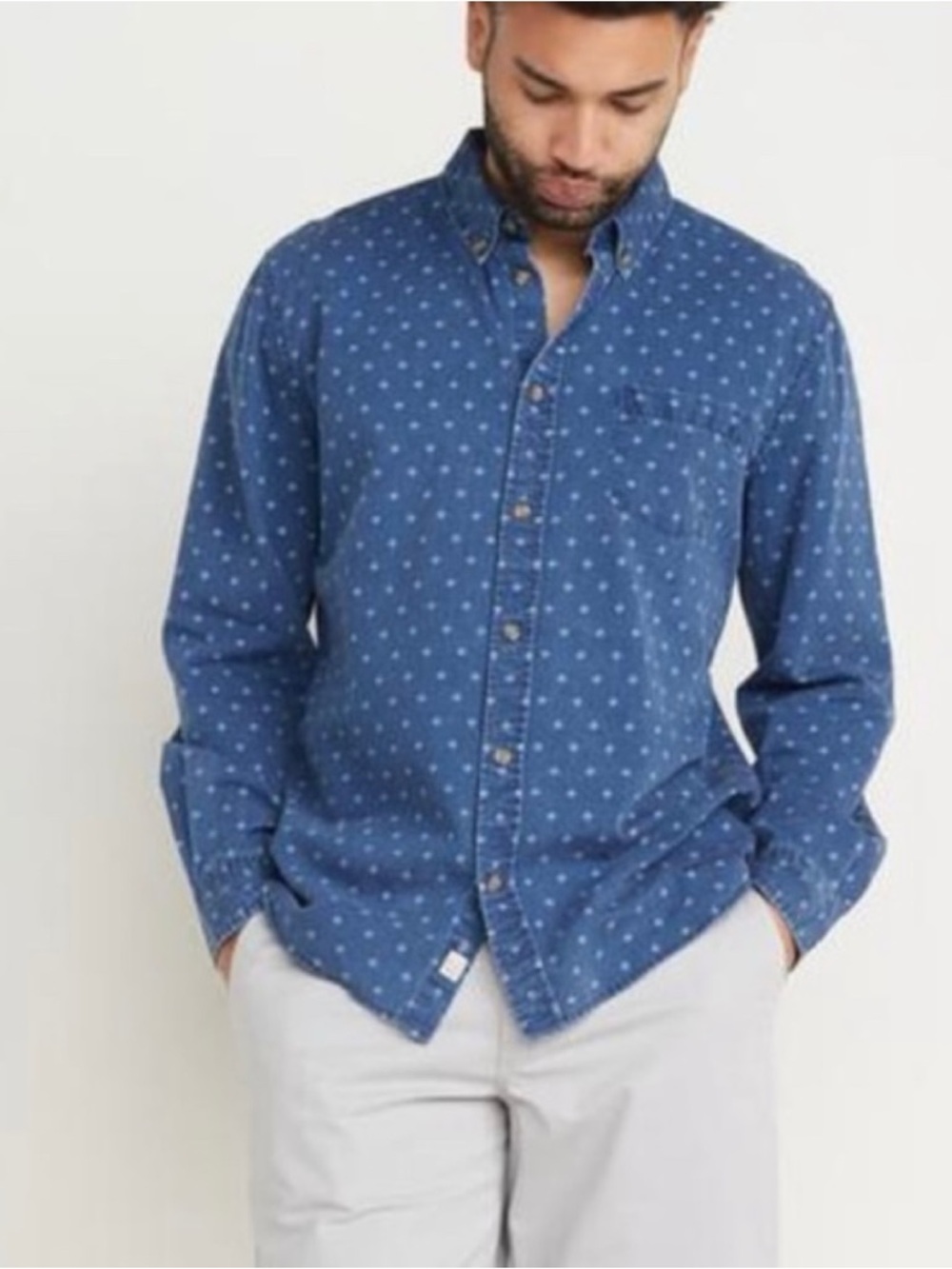 Marine Layer Washington Button Down Shirt Men’s Size XL Blue White Cotton